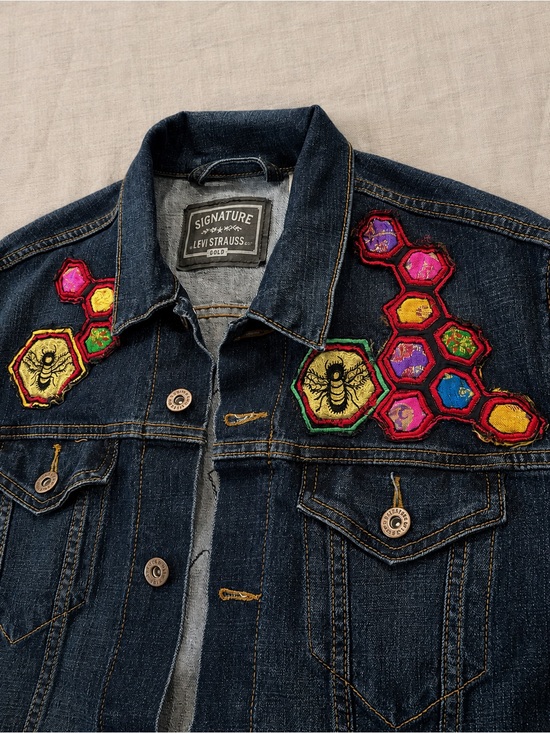 Levis Strauss Jackets & Blazers - Vintage Levi Strauss Denim Jacket Bee Honeycomb Patch Size L